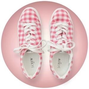 J. Crew Sneakers in Pink and White Check
